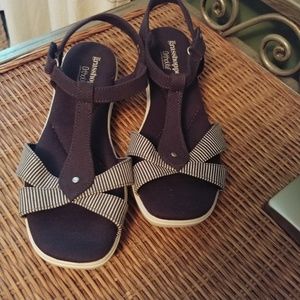 Navy blue and white sandals